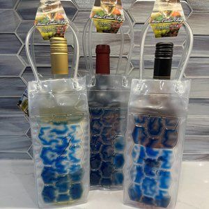 Freeze Beverage Tote / Ice Bucket To-Go / Wine Chill Bag / Clear & Blue …